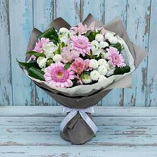 Букет цветов из:  Герберы, Альстромерии и Хризантемы #REPLACE_PRED# Краснооктябрьский