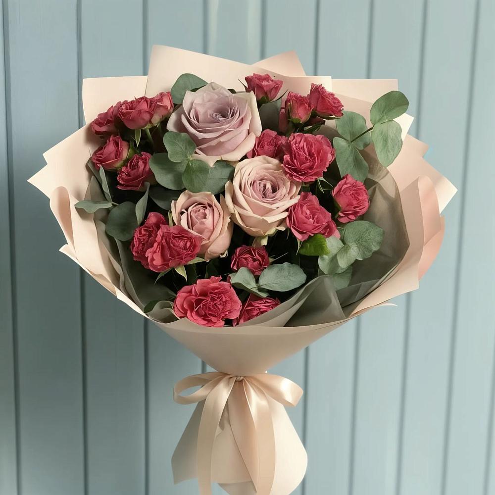 Букет цветов из: Гвоздики и Розы в Краснооктябрьский