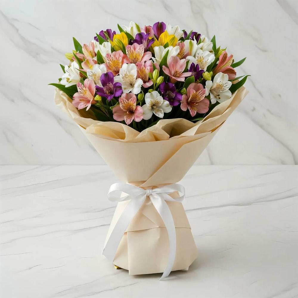 Букет цветов из: Альстромерии в Краснооктябрьский