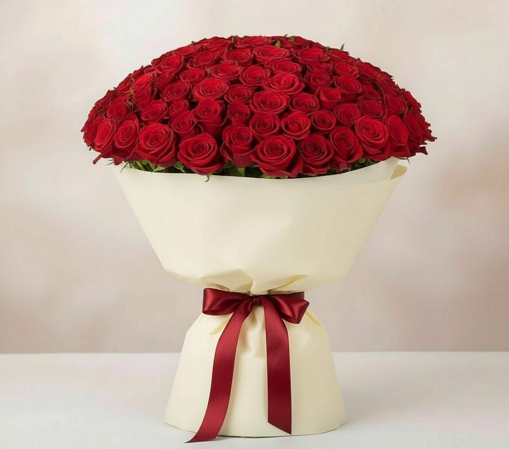 Букет 101 Красная роза Милано в Краснооктябрьский