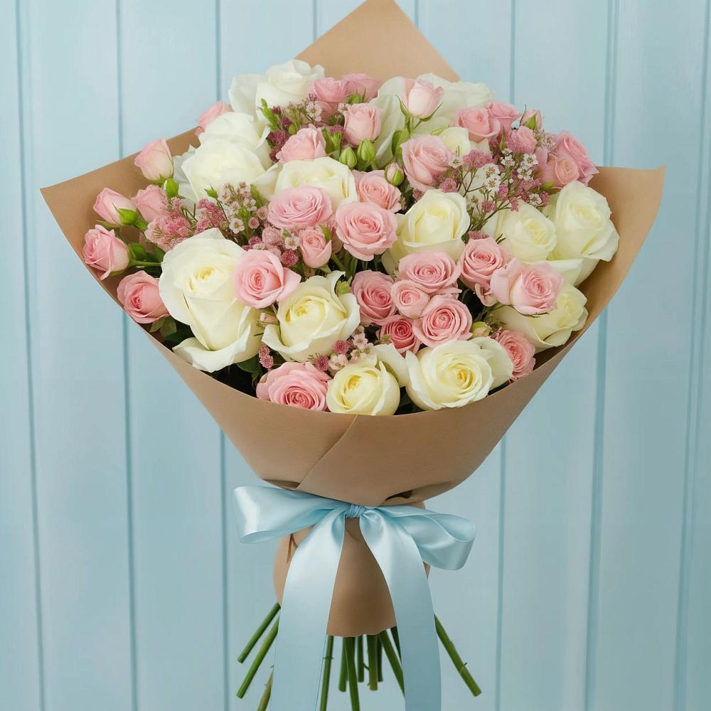 Букет цветов из: Розы в Краснооктябрьский