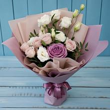 Букет цветов из:  Розы и Лизиантусы #REPLACE_PRED# Краснооктябрьский