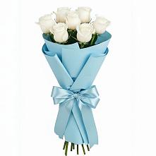 Букет 7 белых роз Проуд в Краснооктябрьский