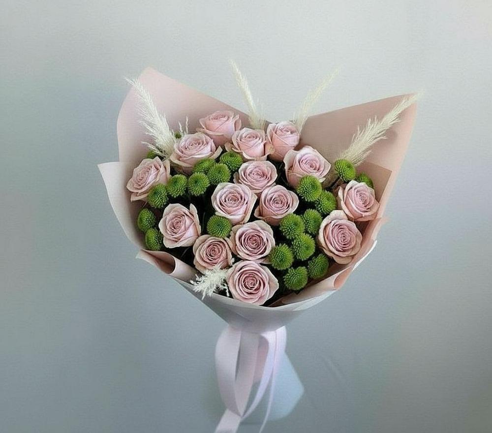 Букет цветов из: Розы и Хризантемы в Краснооктябрьский