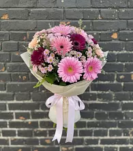 Букет цветов из:  Герберы и Хризантемы в Краснооктябрьский