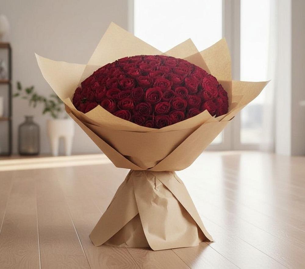 Букет 101 Красная роза в Краснооктябрьский