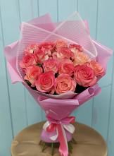 Букет 15 Розовых роз Равель в Краснооктябрьский