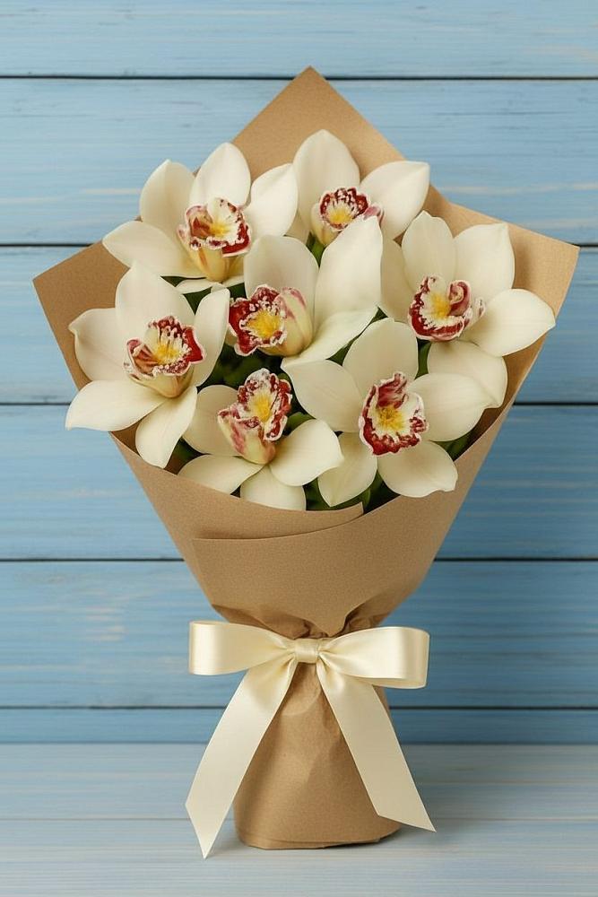 Букет цветов из: Орхидеи и Розы в Краснооктябрьский