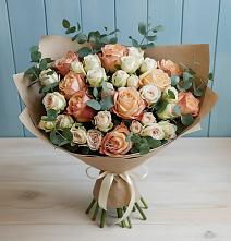 Букет цветов из:  Альстромерии и Розы в Краснооктябрьский