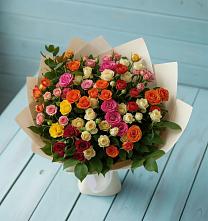 Букет Микс из разноцветных кустовых роз #REPLACE_PRED# Краснооктябрьский