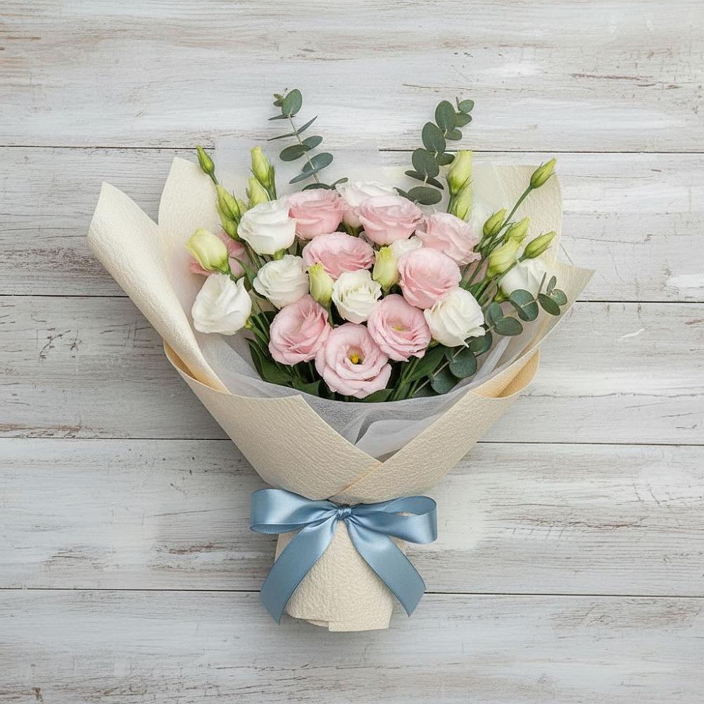 Букет цветов из: Лизиантусы в Краснооктябрьский